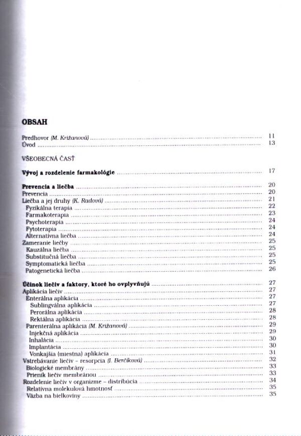 M. Križanová, kol: FARMAKOLÓGIA