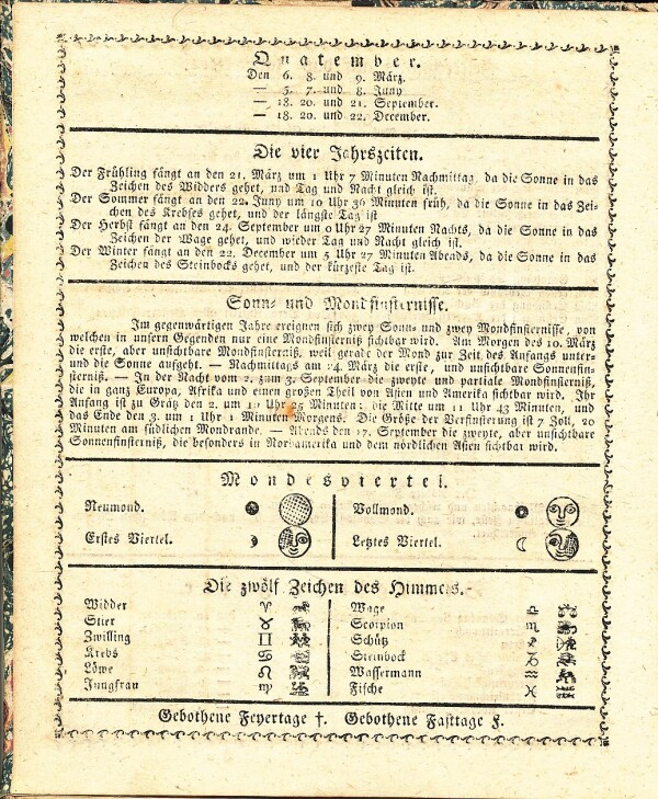 NEUESTER SCHREIBKALENDER 1811