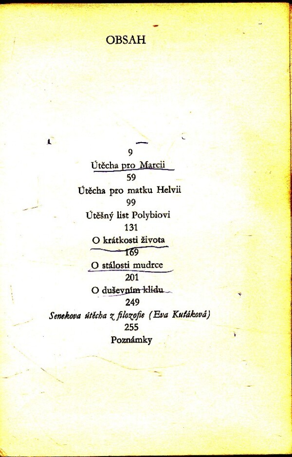 Lucius Annaeus Seneca: ÚTĚCHY