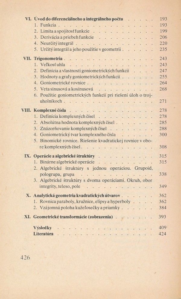 K. Križalkovič, A. Cuninka, O. Šedivý: RIEŠENÉ ÚLOHY Z MODERNEJ MATEMATIKY 2