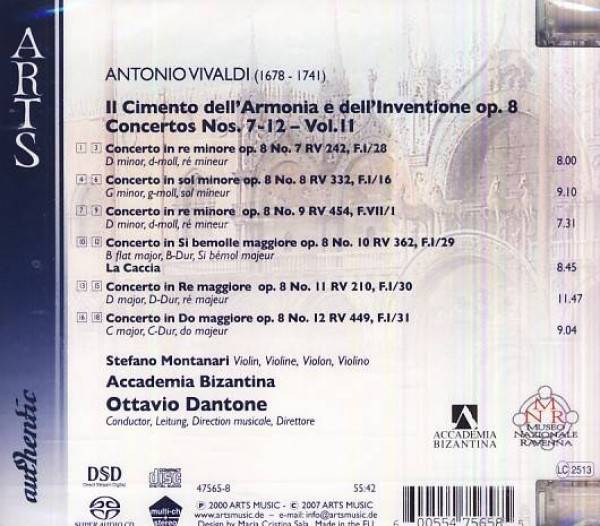 Antonio Vivaldi: IL CIMENTO DELL`ARMONIA E DELL`INVENTIONE OP.8 NOS. 7-12