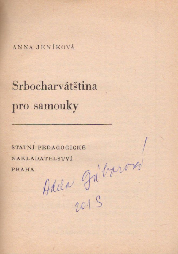 Anna Jeníková: SRBOCHARVÁTŠTINA PRO SAMOUKY