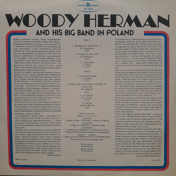 Woody Herman: WOODY HERMAN AND HIS BIG BAND IN POLAND