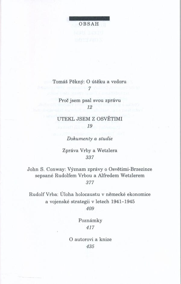 Rudolf Vrba: UTEKL JSEM Z OSVĚTIMI