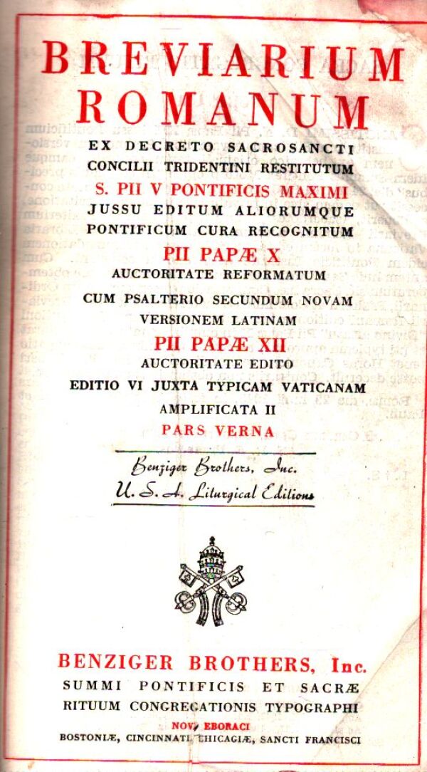 BREVIARIUM ROMANUM - PARS VERNA