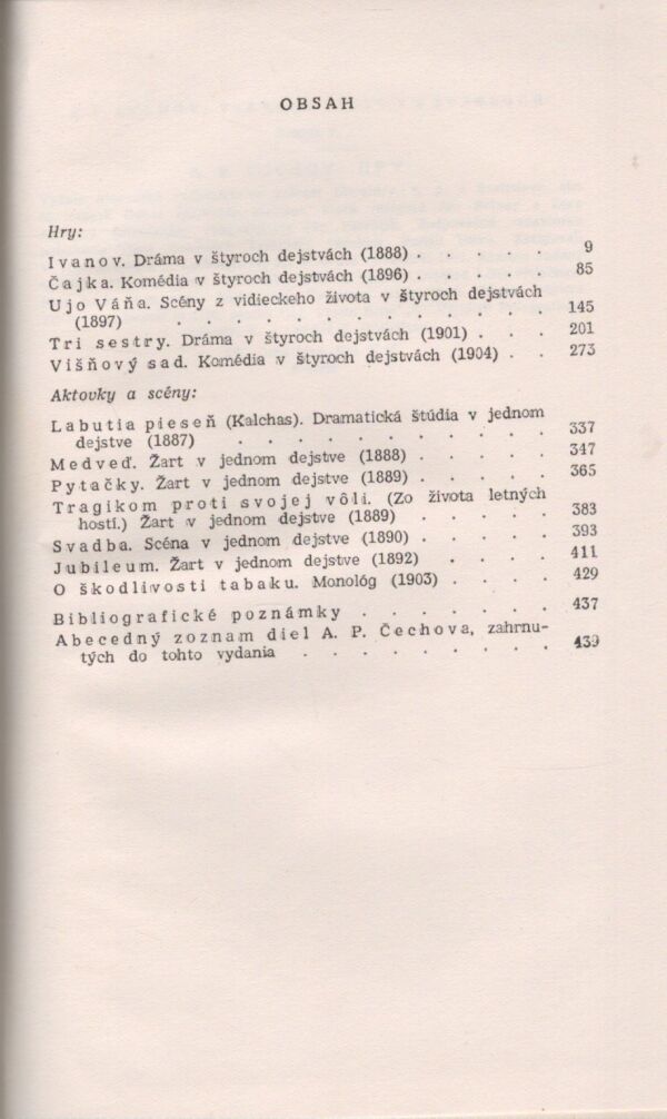 A. P. Čechov: HRY V.