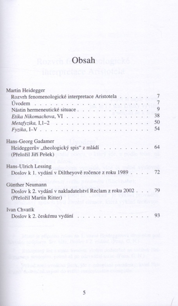 Martin Heidegger: ROZVRH FENOMENOLOGICKÉ INTERPRETACE ARISTOTELA