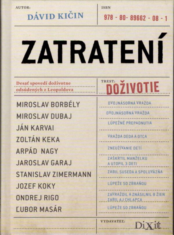 Dávid Kičin: ZATRATENÍ