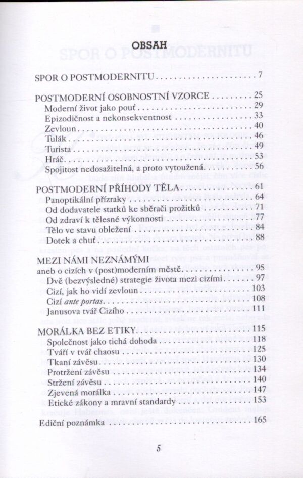 Zygmunt Bauman: ÚVAHY O POSTMODERNÍ DOBĚ