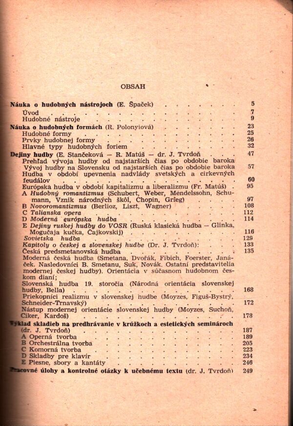 J. Tvrdoň a kol.: DEJINY HUDBY A NÁUKA O HUDOBNÝCH FORMÁCH A NÁSTROJOCH