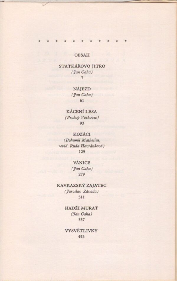 Lev Nikolajevič Tolstoj: KAVKAZSKÝ ZAJATEC