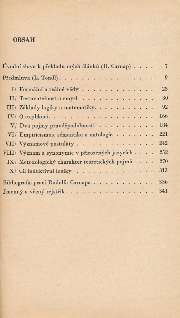 Rudolf Carnap: PROBLÉMY JAZYKA VĚDY