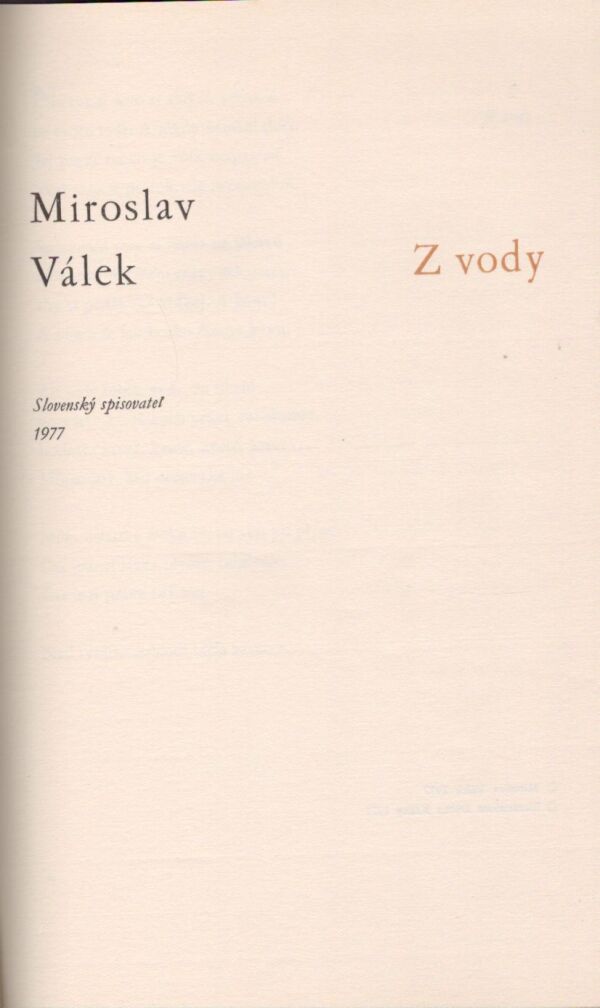 Miroslav Válek: Z VODY