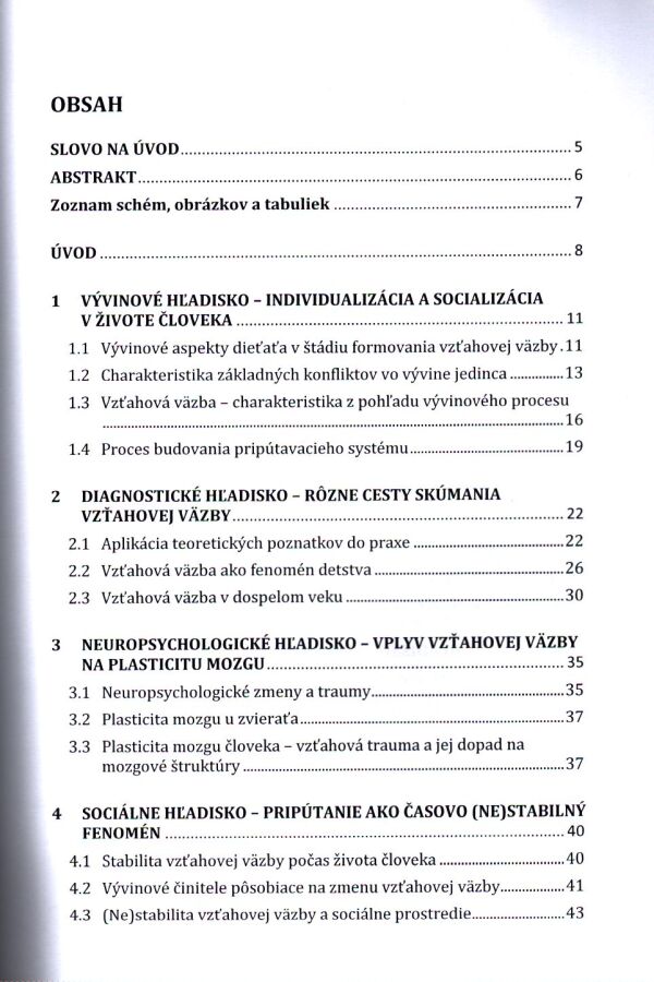 Ivana Tomanová Čergeťová: VZŤAHOVÁ VÄZBA V KONTEXTE PSYCHOLOGICKÝCH DISCIPLÍN
