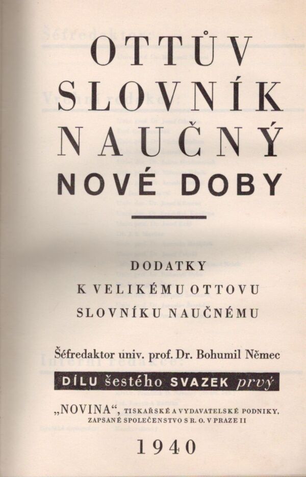 OTTŮV SLOVNÍK NAUČNÝ DODATKY VI. SM-ŠE