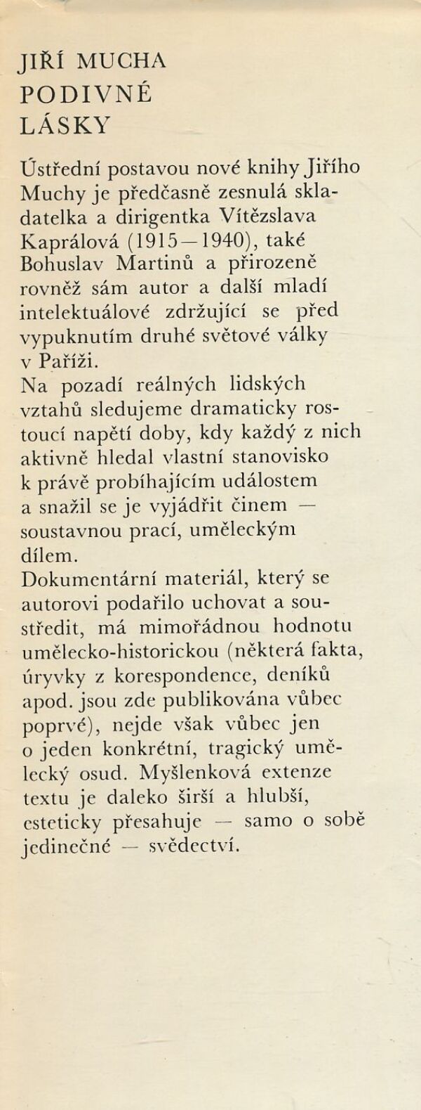Jiří Mucha: Podivné lásky