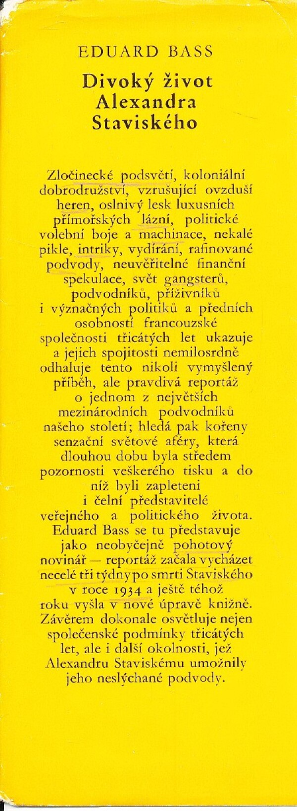 Eduard Bass: DIVOKÝ ŽIVOT ALEXANDRA STAVISKÉHO
