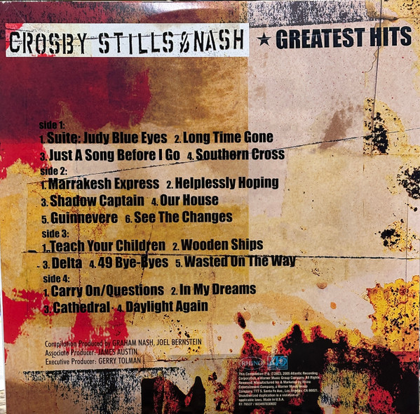 Crosby Stills and Nash: GREATEST HITS - 2 LP