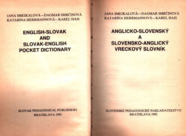 ANGLICKO-SLOVENSKÝ SLOVENSKO-ANGLICKÝ VRECKOVÝ SLOVNÍK