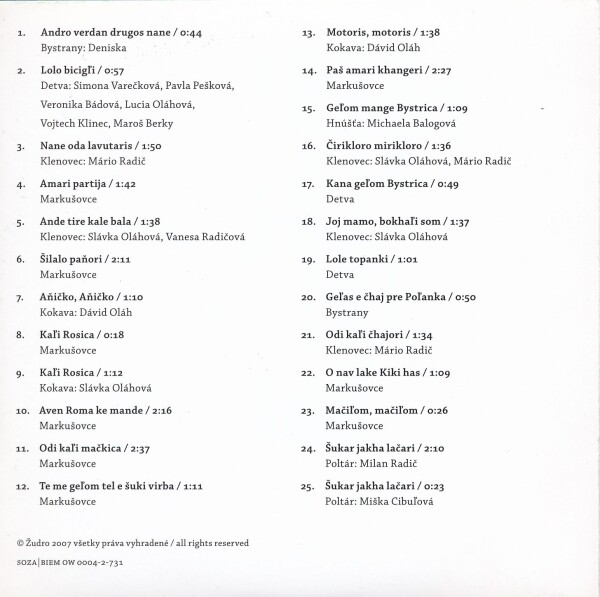 Jana Belišová: ČIERNA MAČIČKA / ODI KAĽI MAČKICA - SPEVNÍK + CD