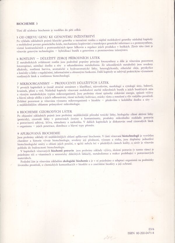 Zdeněk Vodrážka: BIOCHEMIE 1-3