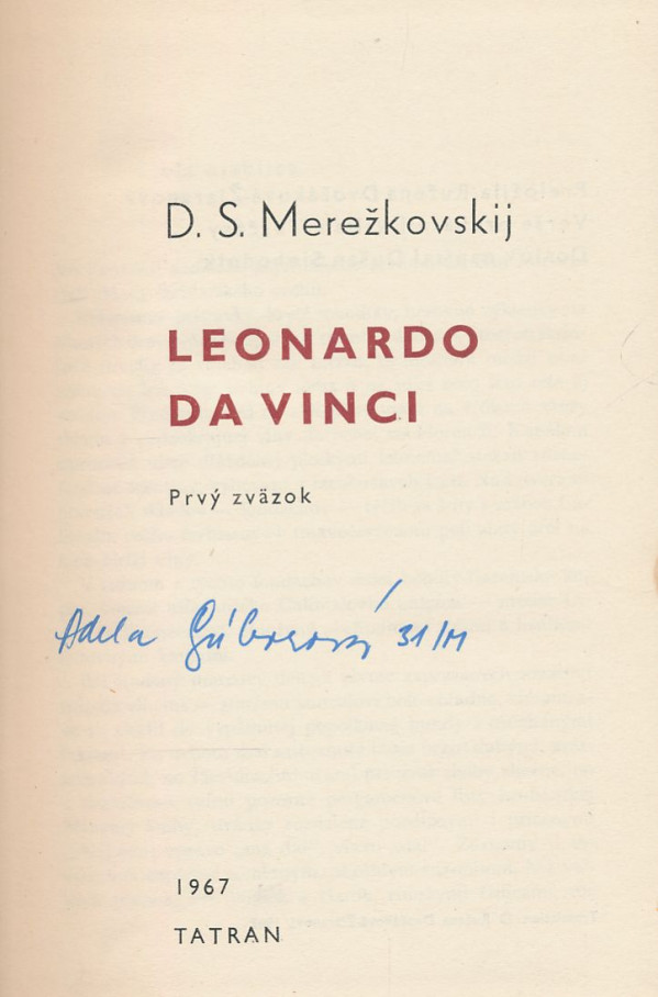 D. S. Meržekovskij: Leonardo Da Vinci