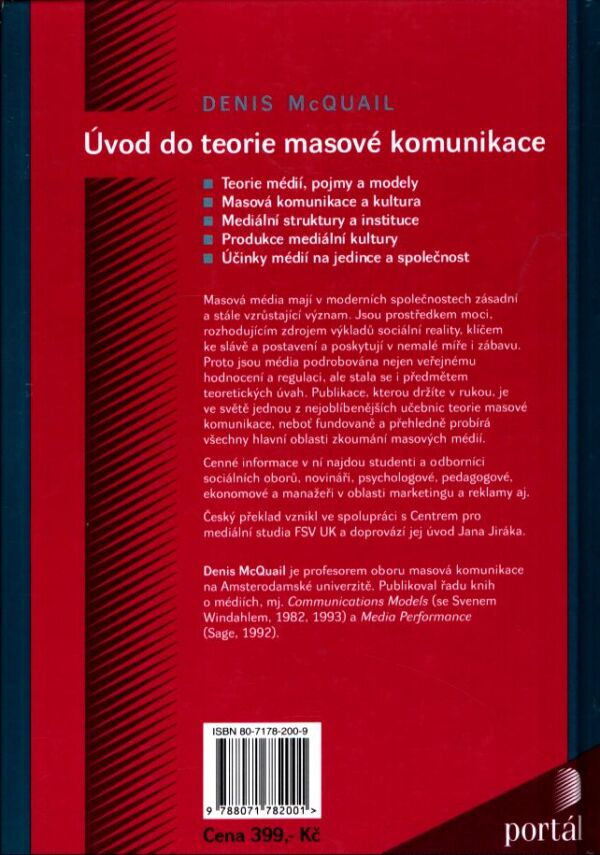 Denis McQuail: ÚVOD DO TEORIE MASOVÉ KOMUNIKACE