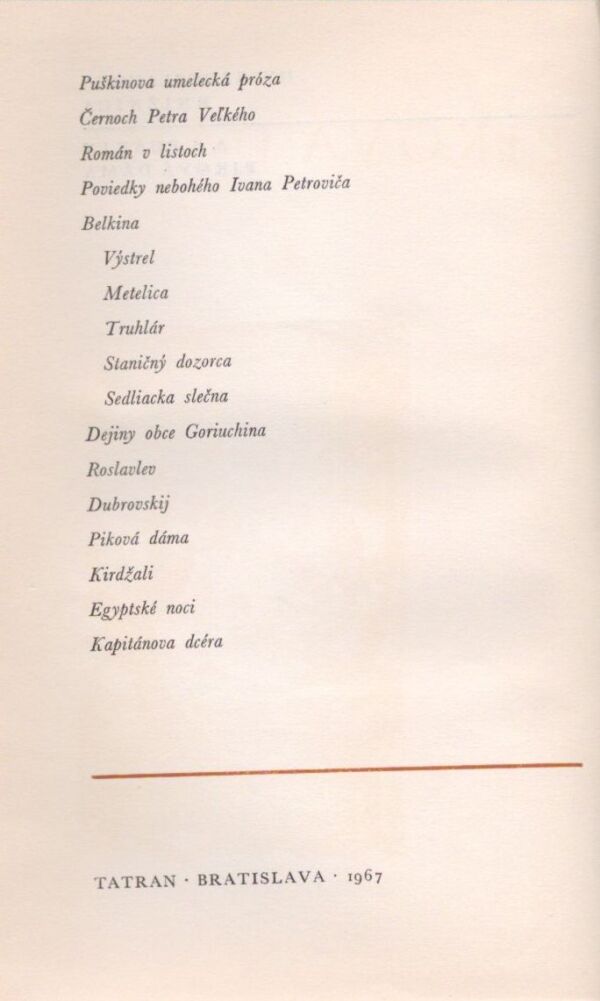 A. S. Puškin: PIKOVÁ DÁMA A INÉ PRÓZY