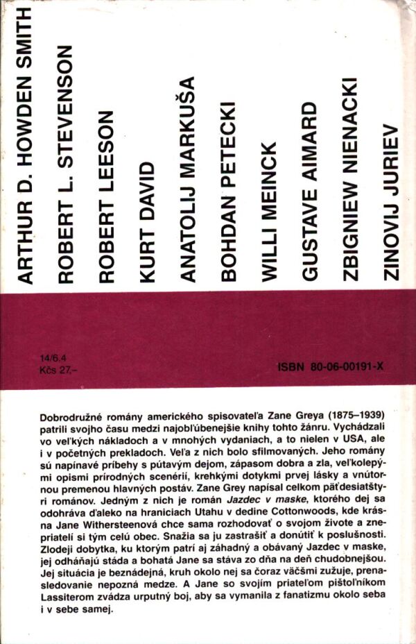 Zane Grey: JAZDEC V MASKE