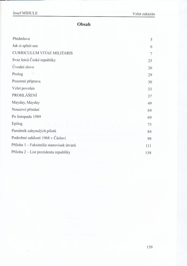 Josef Mihule: VZLET ZAKÁZÁN