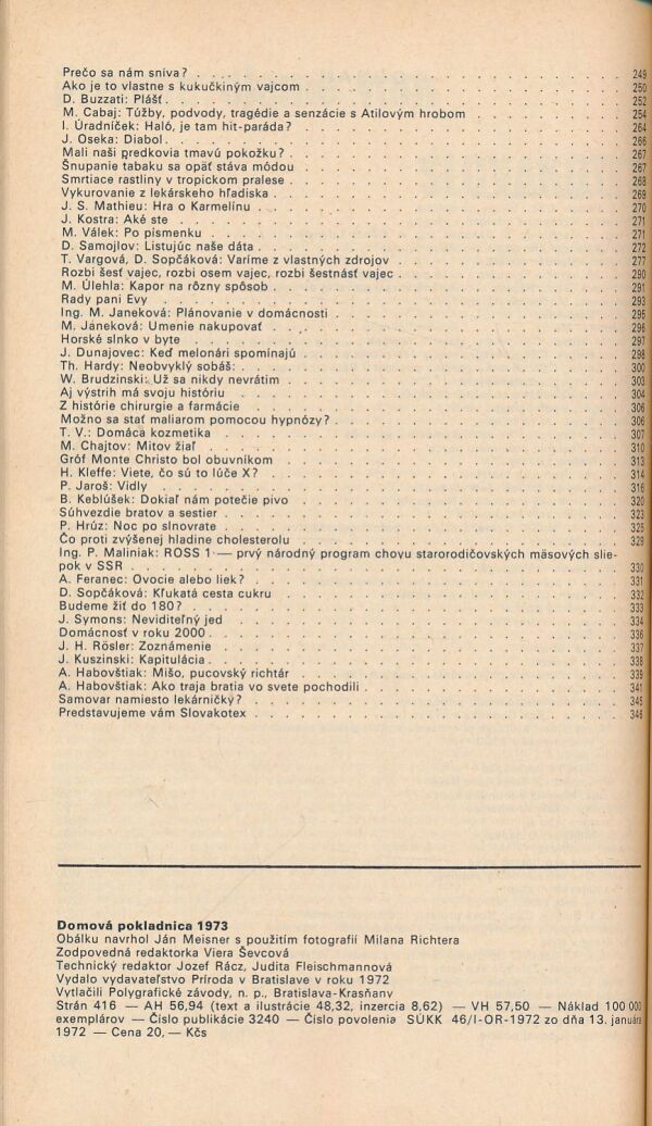 Domová pokladnica 1973