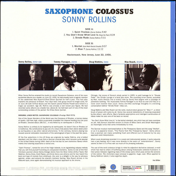 Sony Rollins: SAXOPHONE COLOSSUS - LP