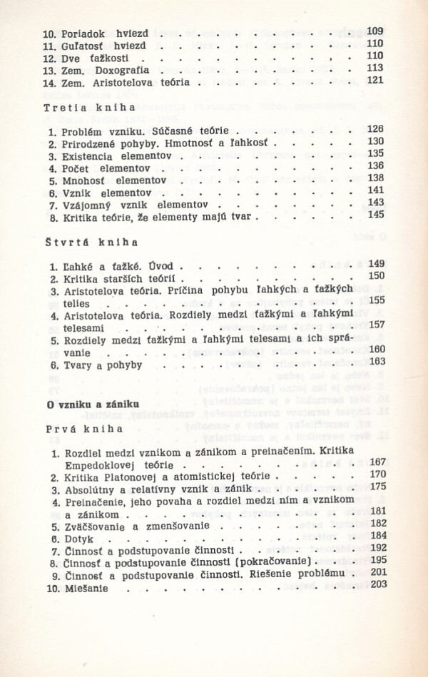 Aristoteles: O NEBI O VZNIKU A ZÁNIKU