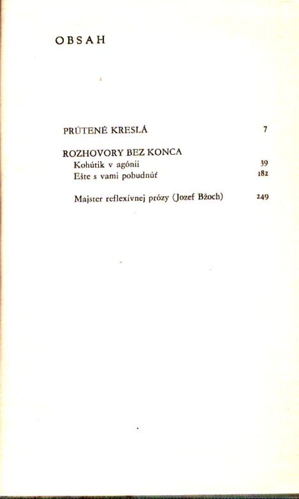 Dominik Tatarka: PRÚTENÉ KRESLÁ. ROZHOVORY BEZ KONCA
