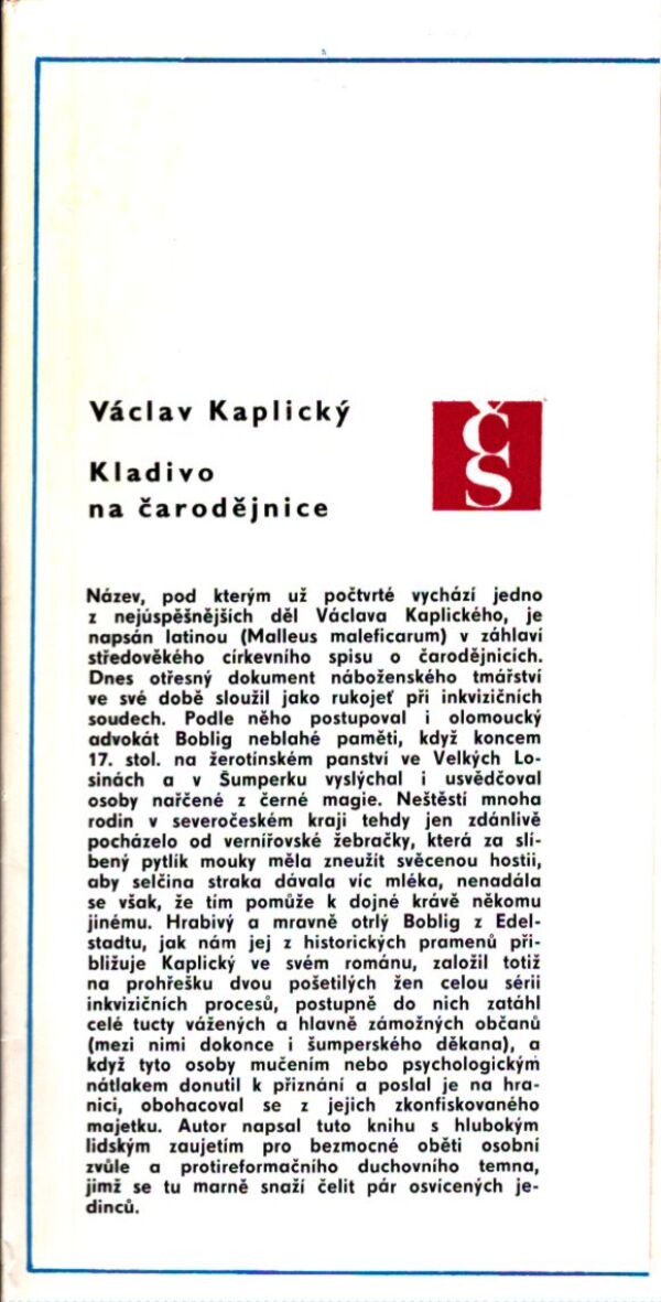 Václav Kaplický: KLADIVO NA ČARODEJNICE