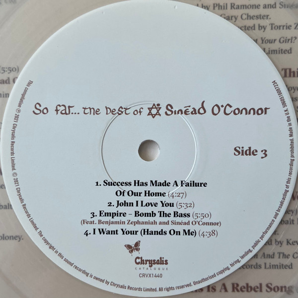 Sinéad O`Connor: SO FAR... THE BEST OD SINÉAD O`CONNOR - 2LP