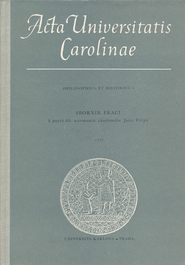 ACTA UNIVERSITATIS CAROLINAE 1959 - PHILOSOPHICA ET HISTORICA 3