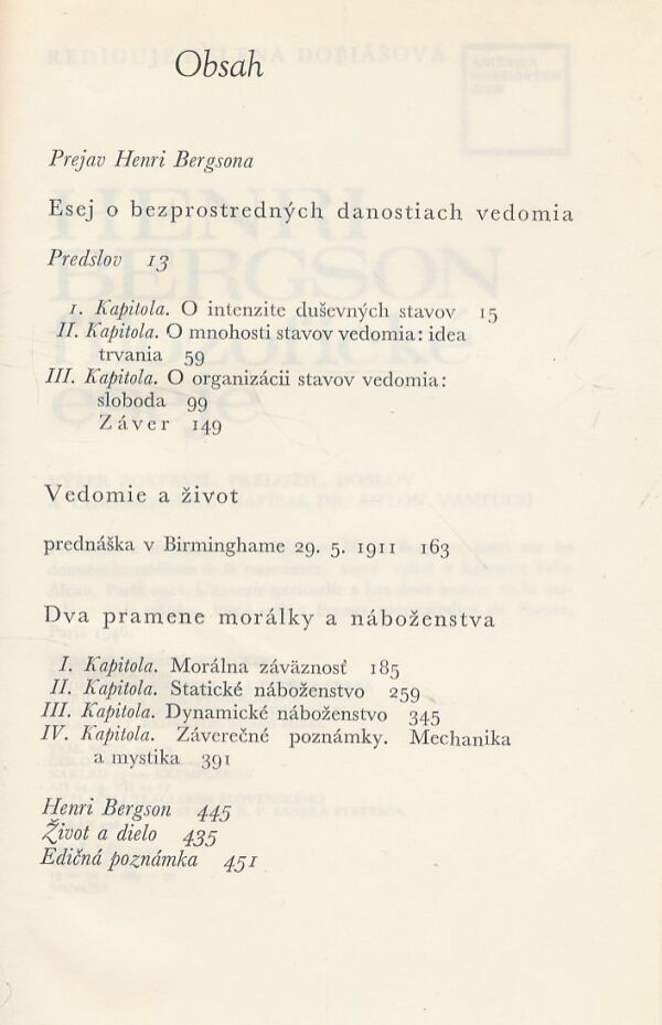 Henri Bergson: Filozofické eseje