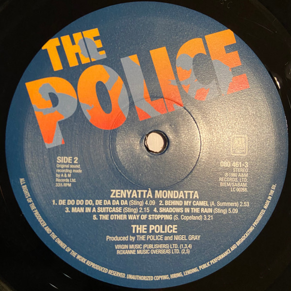The Police: ZENYATTA MONDATTA - LP