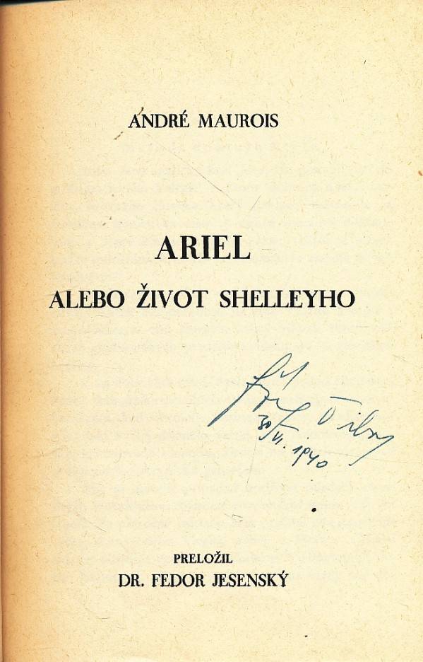 André Maurois: ARIEL ALEBO ŽIVOT SHELLEYHO