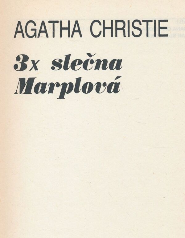 Agatha Christie: 3x slečna Marplová
