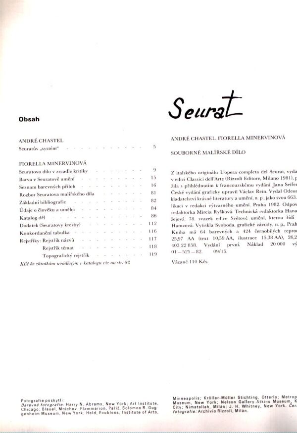 A. Chastel, F. Minervinová: SEURAT