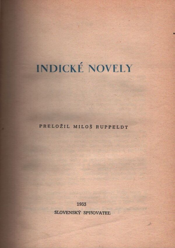 INDICKÉ NOVELY