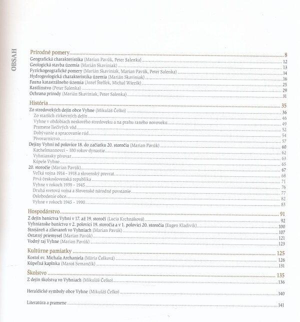 Marian Pavúk a kol.: VYHNE - MONOGRAFIA OBCE