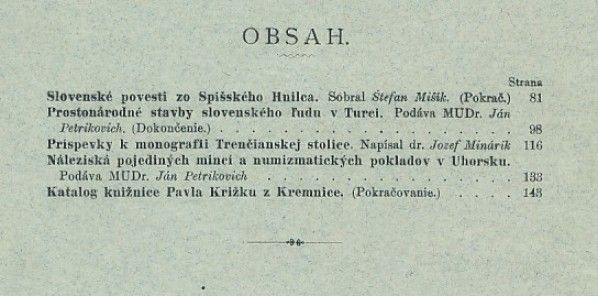 SBORNÍK MUSEÁLNEJ SLOVENSKEJ SPOLOČNOSTI R.XVI. SV.I,II-1911