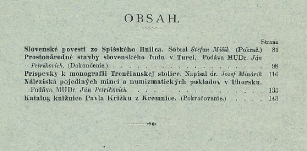 SBORNÍK MUSEÁLNEJ SLOVENSKEJ SPOLOČNOSTI R.XVI. SV.I,II-1911