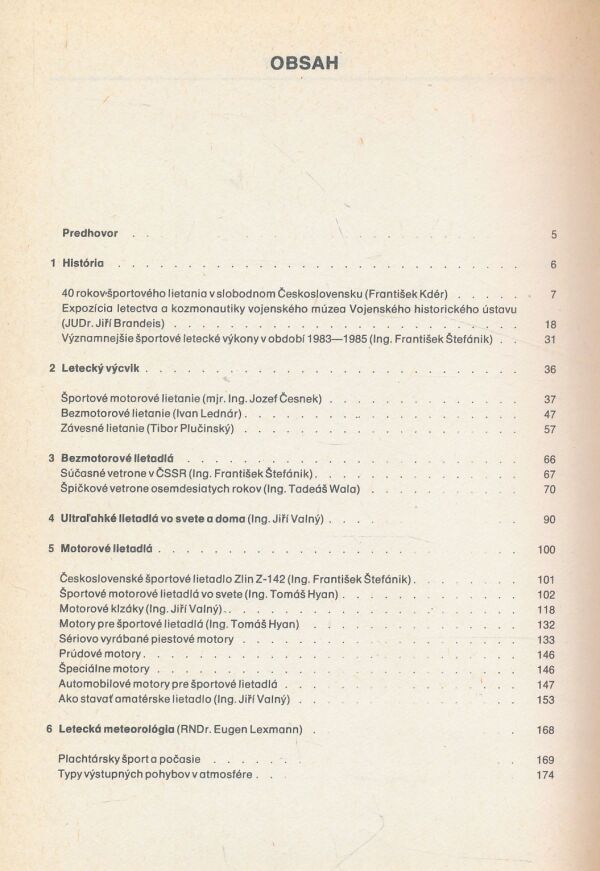 František Štefánik, kol: Športové lietanie, lietadlá, letci - 1985
