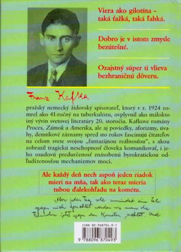 Franz Kafka: AFORIZMY A INÉ KRUTÉ ROZKOŠE
