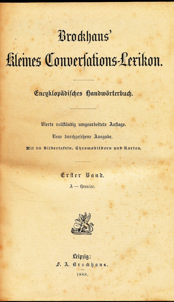 BROCKHAUS` KLEINES CONVERSATIONS LEXIKON 1,2