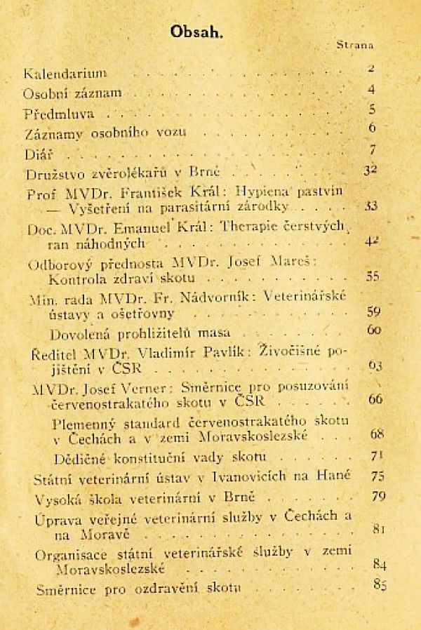KALENDÁŘ VETERINÁŘŮ NA ROK 1948
